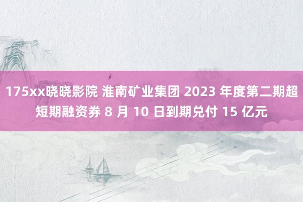 175xx晓晓影院 淮南矿业集团 2023 年度第二期超短期融资券 8 月 10 日到期兑付 15 亿元