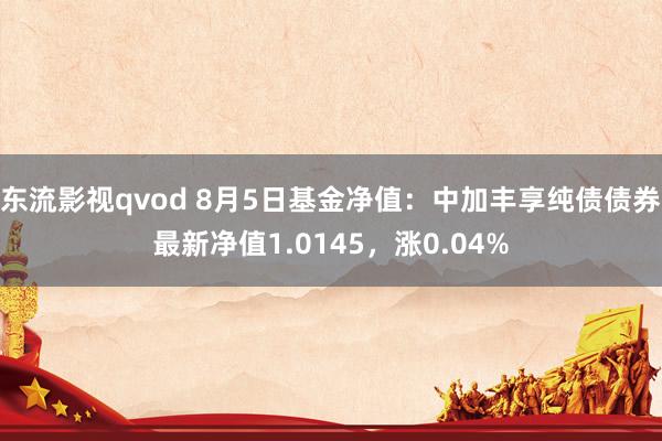 东流影视qvod 8月5日基金净值：中加丰享纯债债券最新净值1.0145，涨0.04%