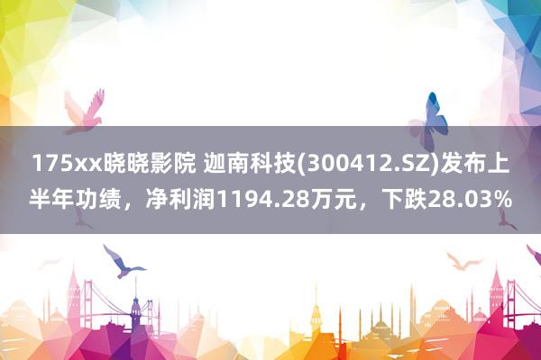 175xx晓晓影院 迦南科技(300412.SZ)发布上半年功绩，净利润1194.28万元，下跌28.03%