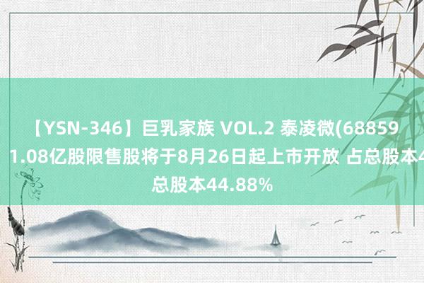 【YSN-346】巨乳家族 VOL.2 泰凌微(688591.SH)：1.08亿股限售股将于8月26日起上市开放 占总股本44.88%