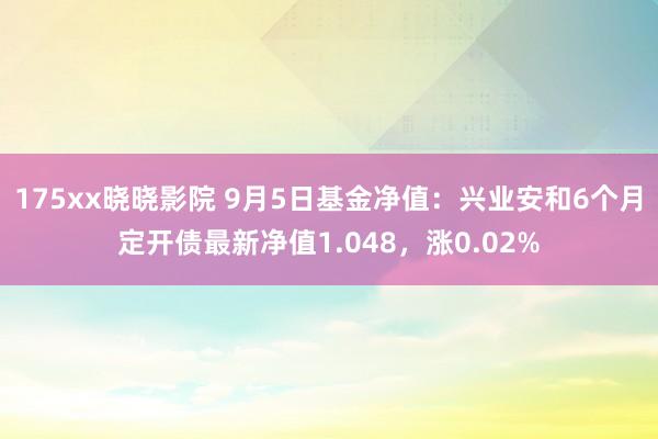 175xx晓晓影院 9月5日基金净值：兴业安和6个月定开债最新净值1.048，涨0.02%