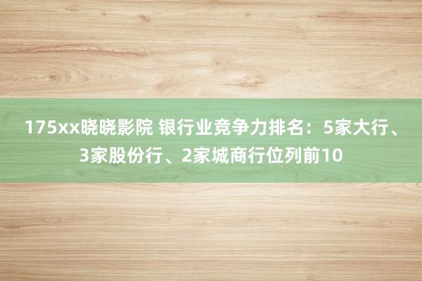 175xx晓晓影院 银行业竞争力排名：5家大行、3家股份行、2家城商行位列前10