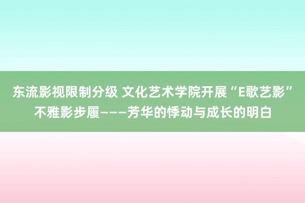 东流影视限制分级 文化艺术学院开展“E歌艺影”不雅影步履———芳华的悸动与成长的明白